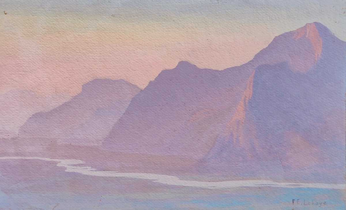 François Etienne LAHAYE (1878-1949) les Calanques de Piana en Corse époque XXe vers 1920