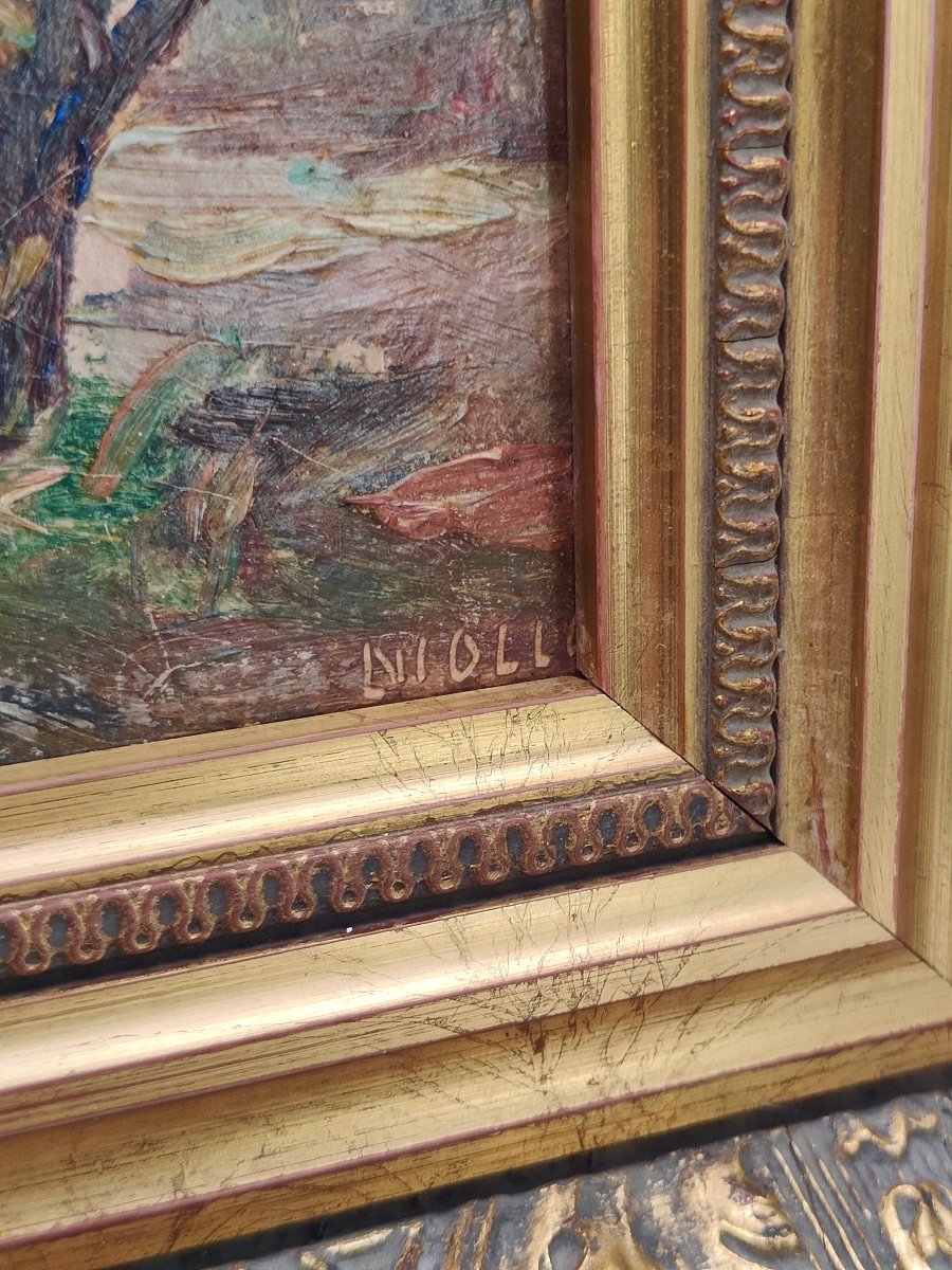 Barthélemy Niollon (1849-1927) Paysage des bords de l'Arc à Aix en Provence -photo-4