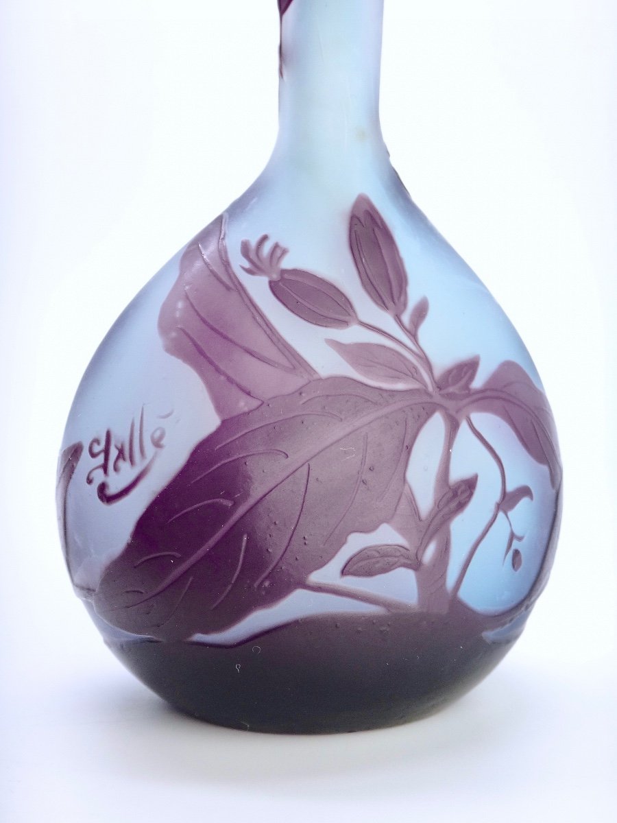 Emile Gallé (1846-1904) Vase soliflore Opalescent époque Art Nouveau 1900 -photo-3