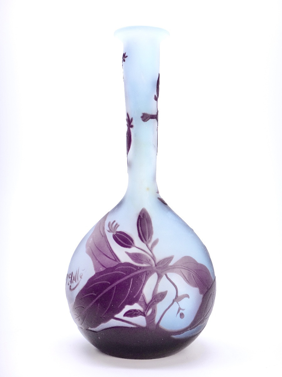 Emile Gallé (1846-1904) Art Nouveau Period Soliflore Vase 1900 -photo-2
