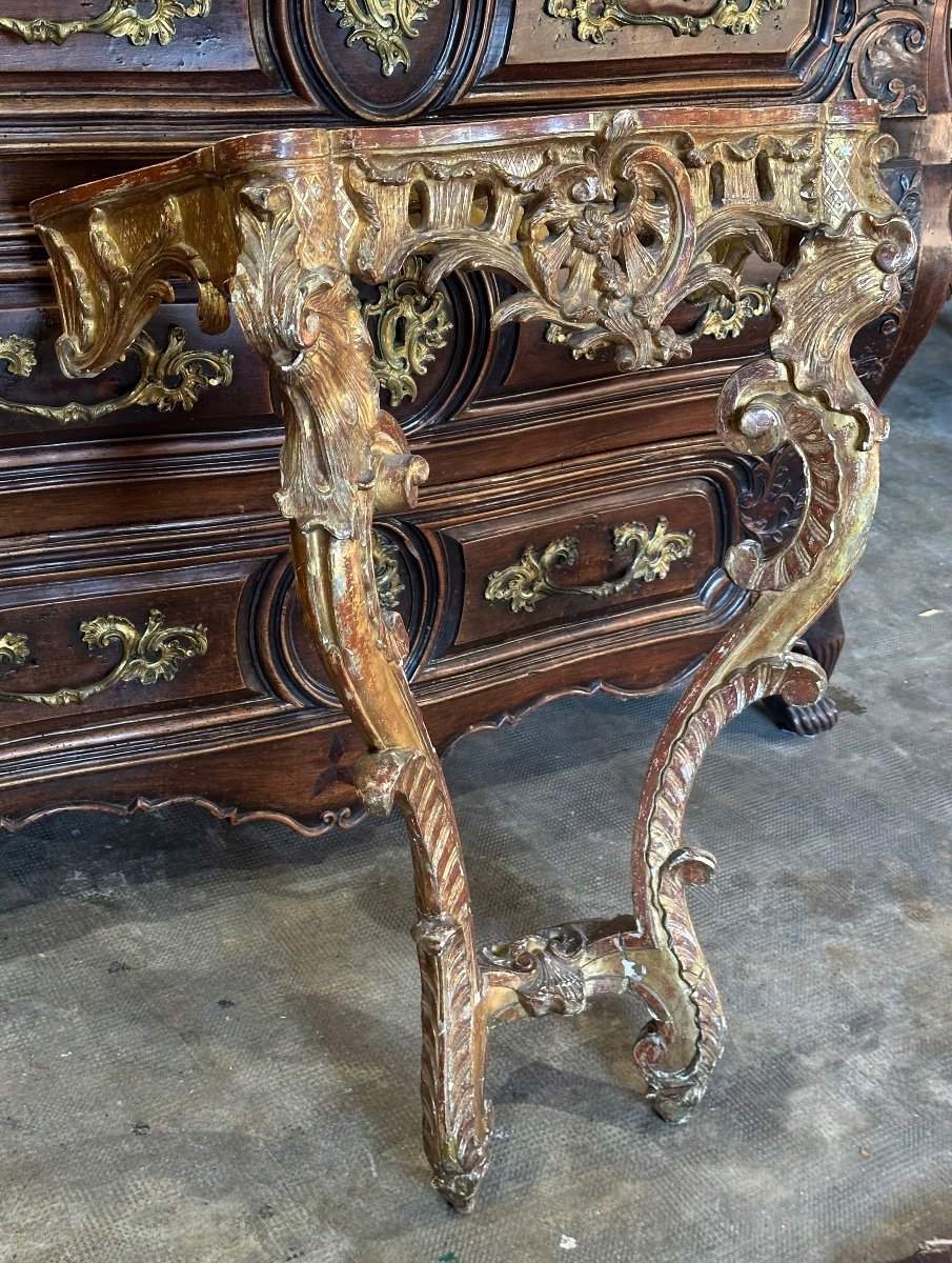 Console En Bois Doré d'époque Louis XV XVIIIe à Restaurer-photo-3