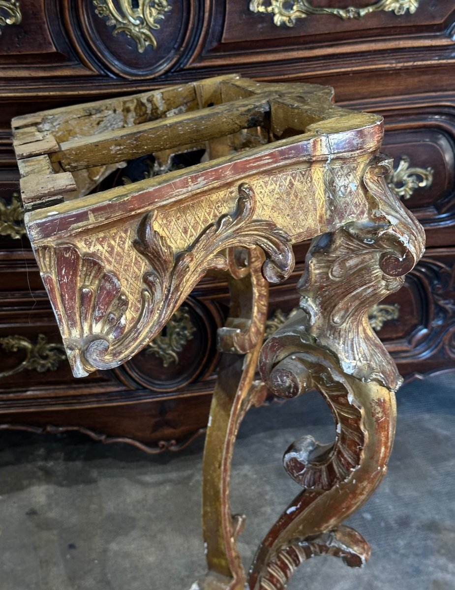 Console En Bois Doré d'époque Louis XV XVIIIe à Restaurer-photo-1