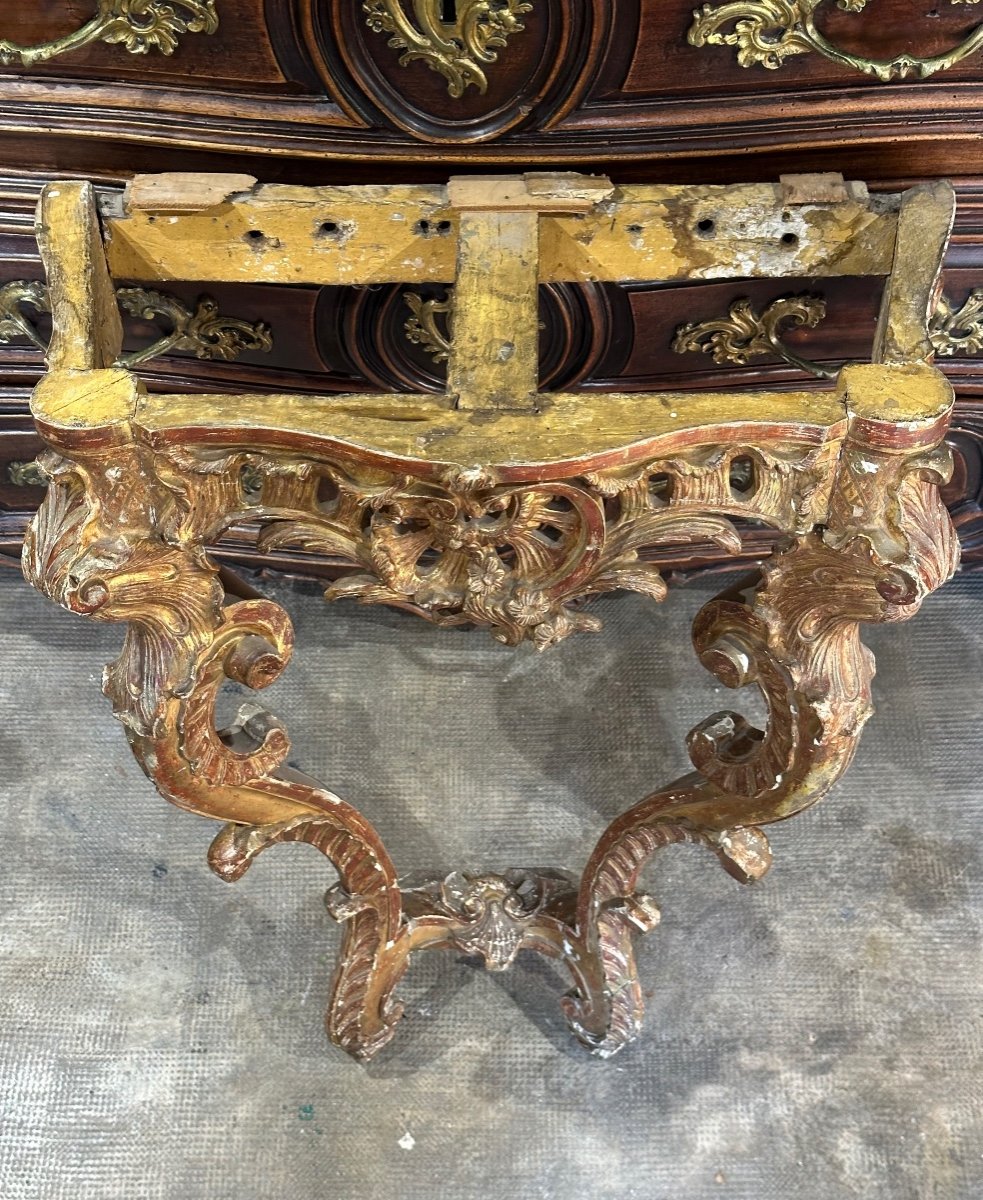 Console En Bois Doré d'époque Louis XV XVIIIe à Restaurer-photo-2