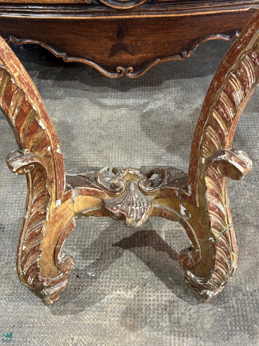 Console En Bois Doré d'époque Louis XV XVIIIe à Restaurer-photo-3