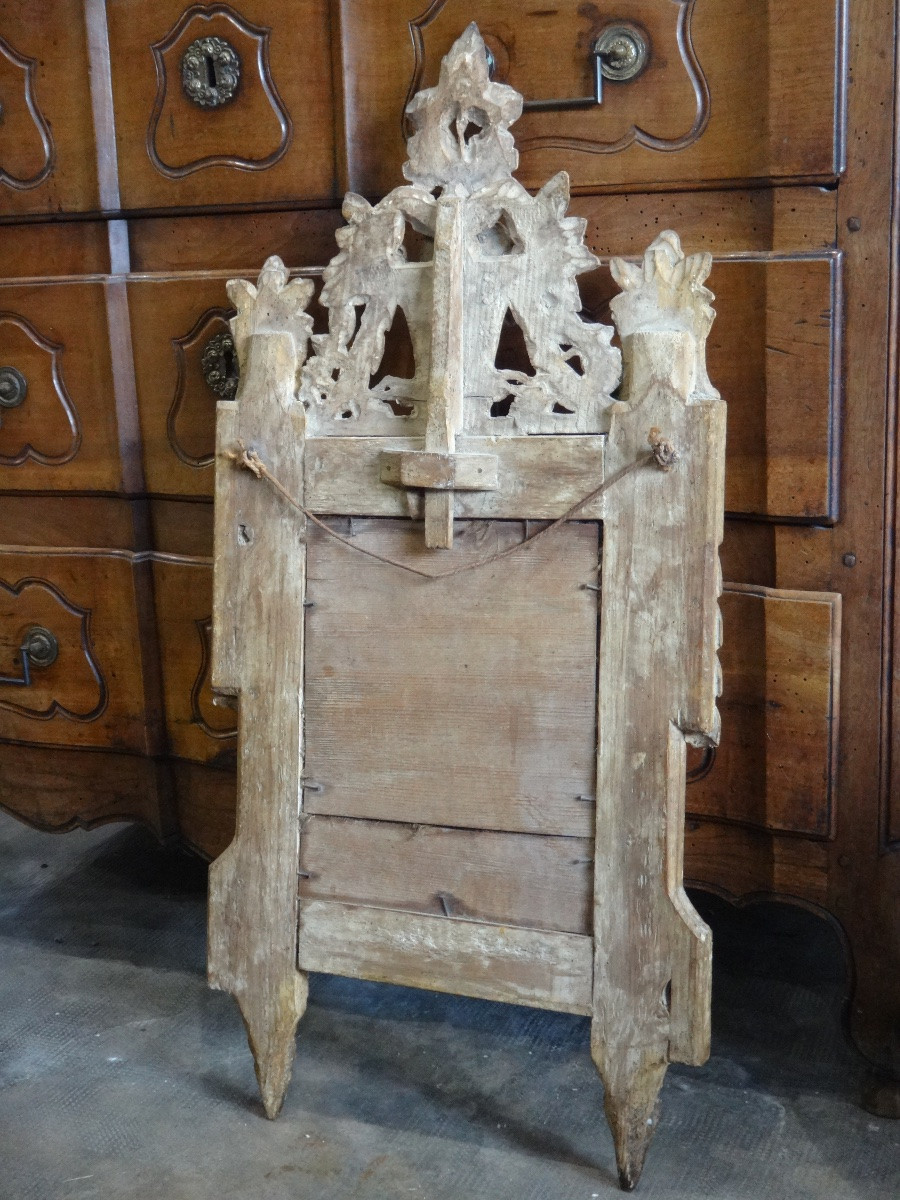 Miroir en Bois doré et sculpté époque Louis XVI XVIIIe-photo-4