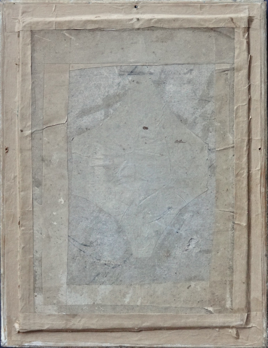 Dessin portrait de Femme au crayon daté 1820 dans le goût de Boilly époque Restauration XIXe -photo-8