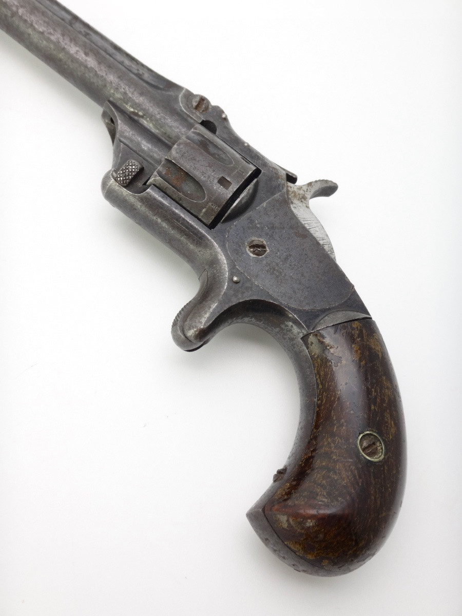 Revolver Smith et Wesson 1er modèle 3ème issue à 7 coups Calibre 22 époque XIXe vers 1868-photo-4