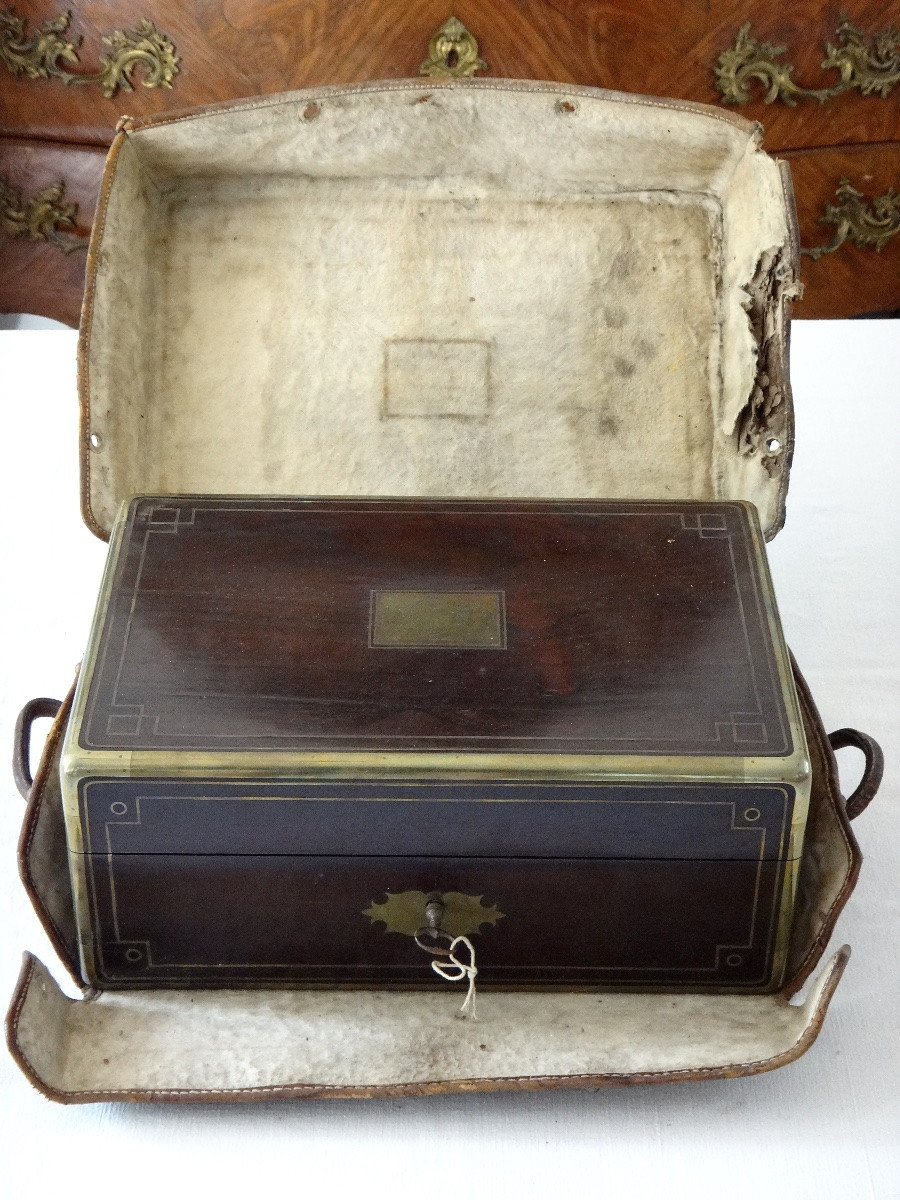 Aucoc In Paris Travel Kit With Bottles In Solid Silver And Crystal, Early 19th Century-photo-3