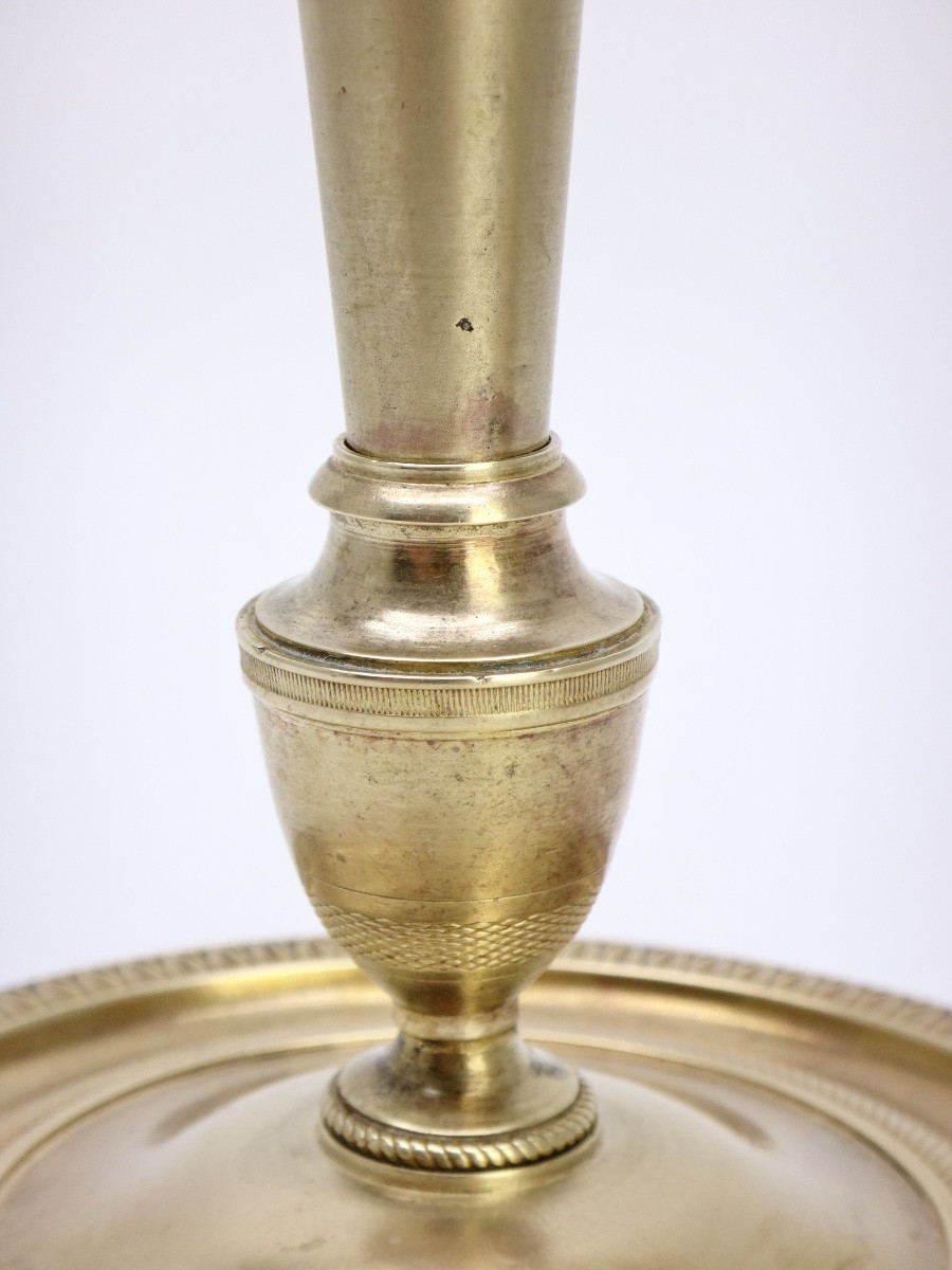 Paire de Flambeaux Bougeoirs bronze à l'Antique époque Directoire XVIIIe-photo-5