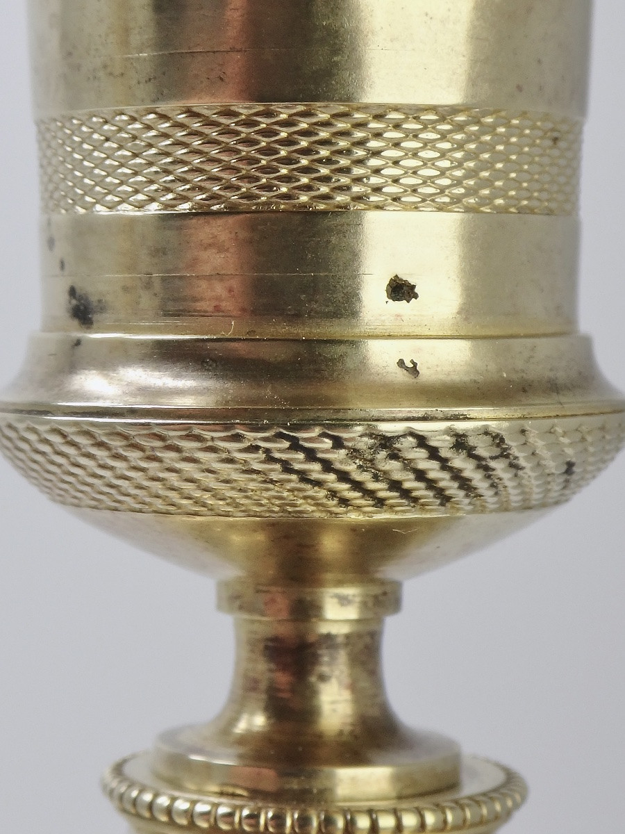Paire de Flambeaux Bougeoirs bronze à l'Antique époque Directoire XVIIIe-photo-6