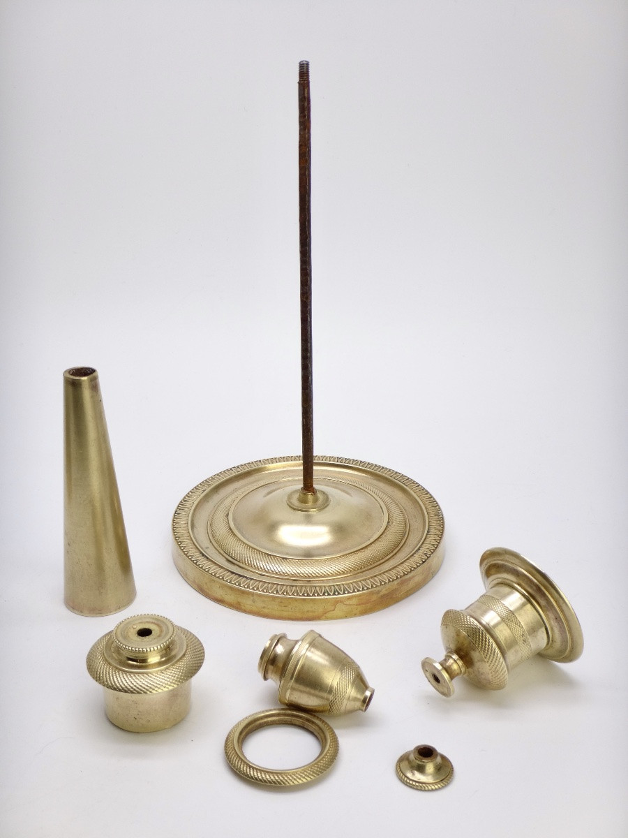 Paire de Flambeaux Bougeoirs bronze à l'Antique époque Directoire XVIIIe-photo-7