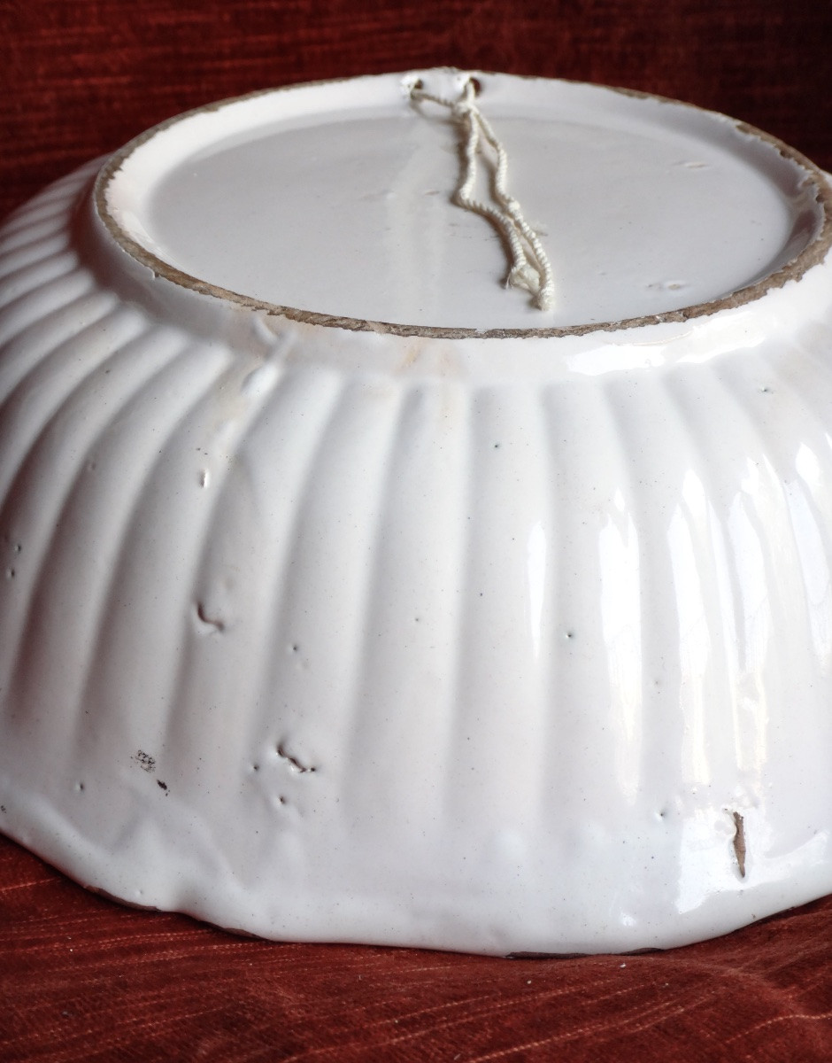  Faïence de Nevers saladier Patronymique à l'arbre d'Amour époque XVIIIe 1781-photo-7