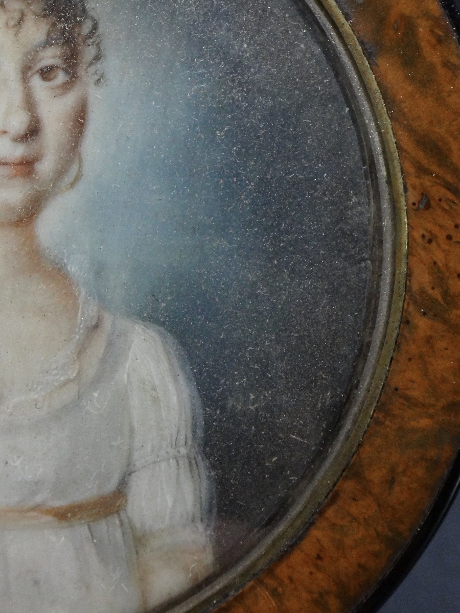 Boite à décor d'une miniature signée époque Directoire XVIIIe à restaurer-photo-1
