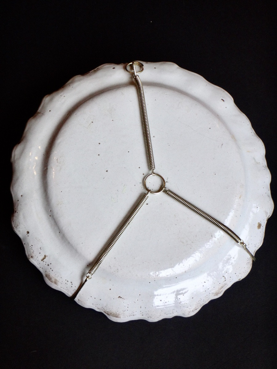 Manufacture De Lyon Pair Of Plates In 18th Century Polychrome Earthenware-photo-8