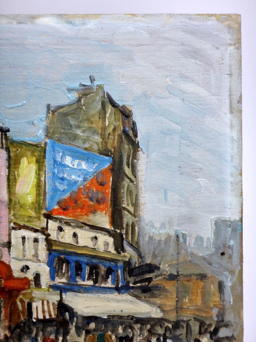 FRANK WILL (1900-1951) Huile sur bois " Le Moulin rouge à Paris "-photo-4