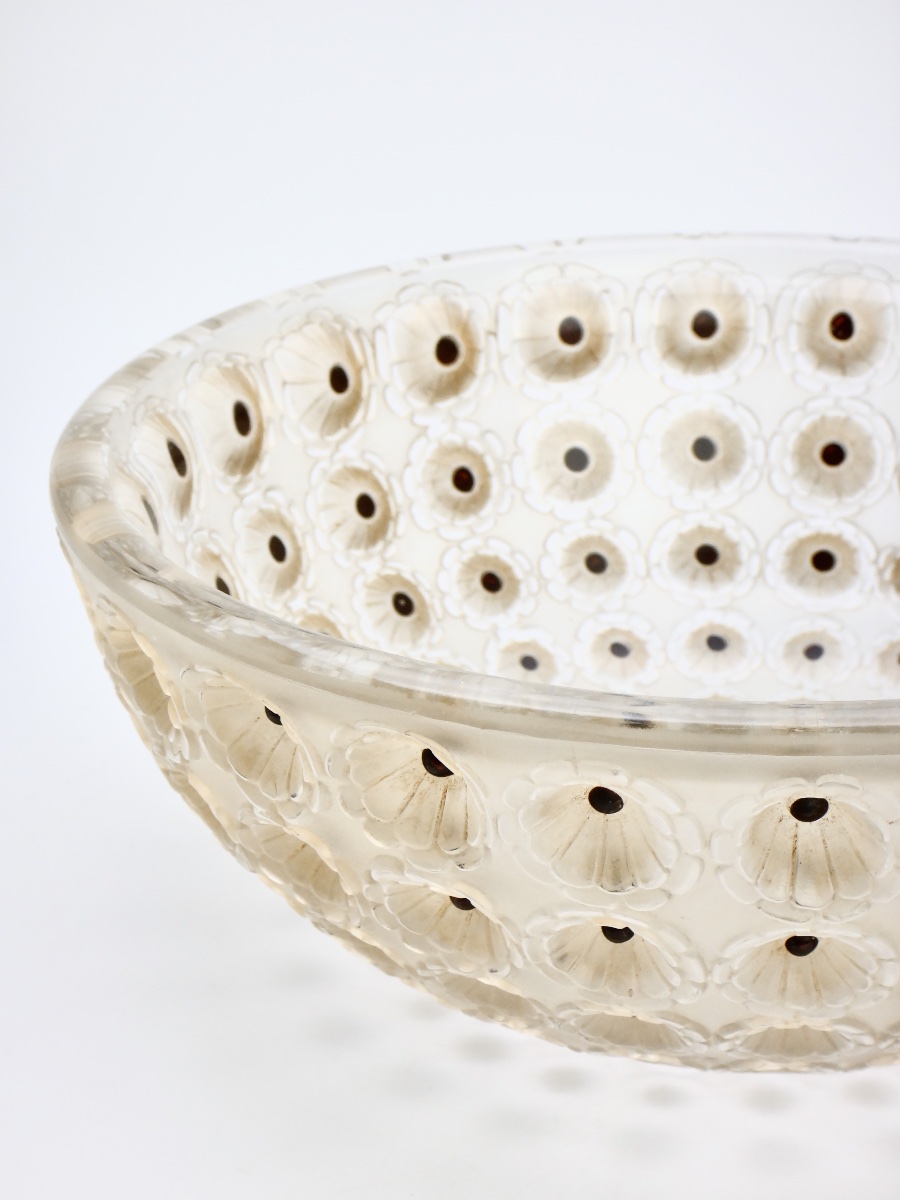 René Lalique Nemours Bowl  Signed And Numbered No. 404 First Edition Produced Circa 1929-photo-3
