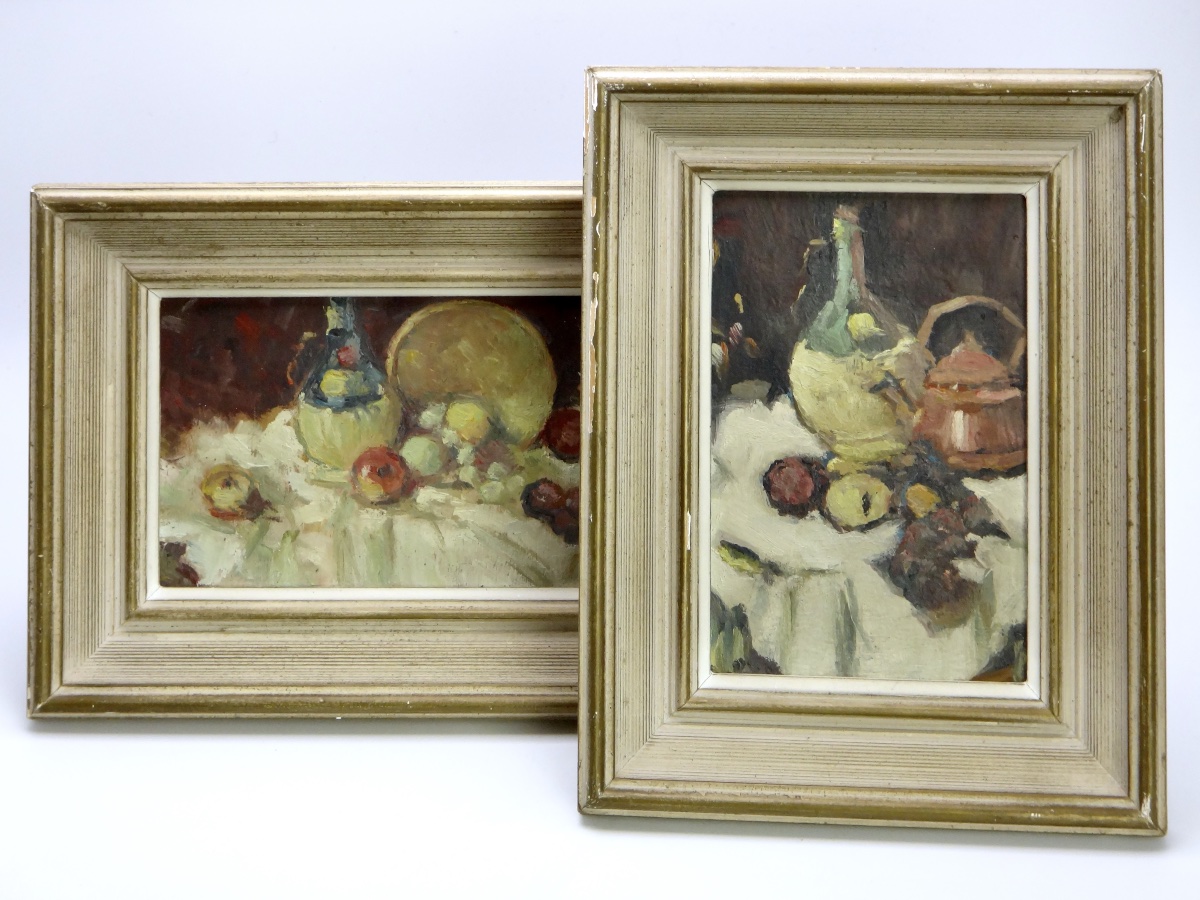 Pierre Gontard (1927–1997) Pair Of Still Lifes, Signed, In The Style Of Cézanne