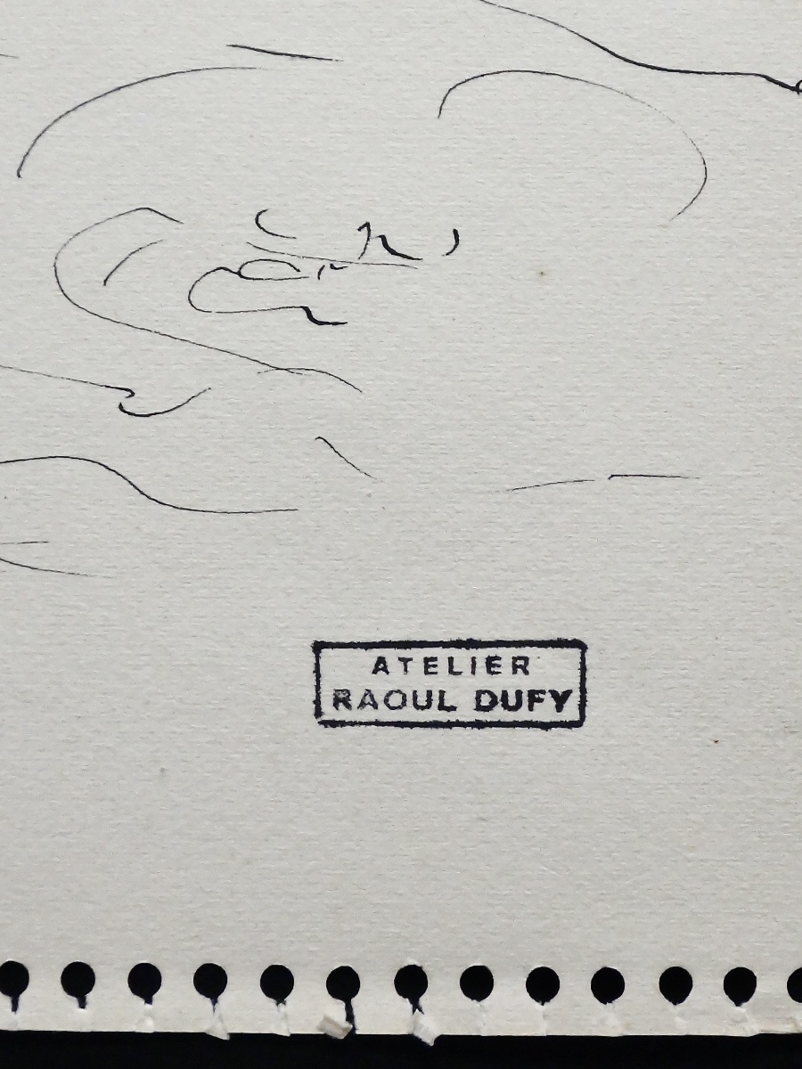 Raoul DUFY (1877-1953) Baigneuses au Canet Dessin Encre de Chine originale 30 juillet 1942  -photo-4