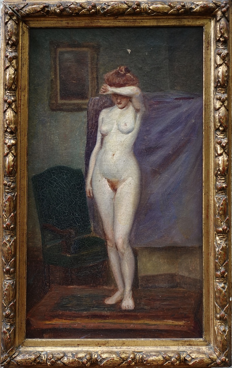 Oil On Canvas, Female Nude, French School, Late 19th Century
