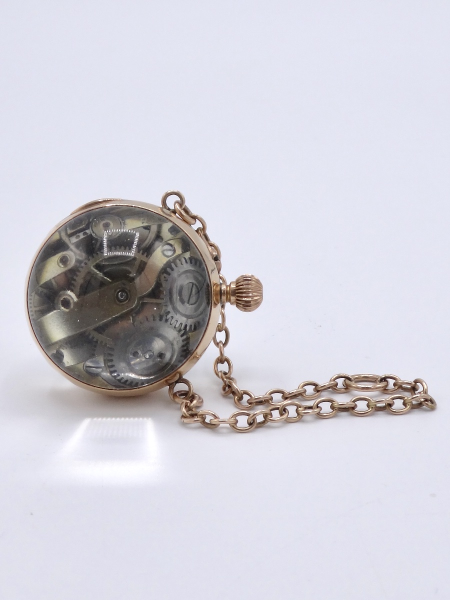 20th-century 14k Gold "geneva Ball" Pocket Watch-photo-1