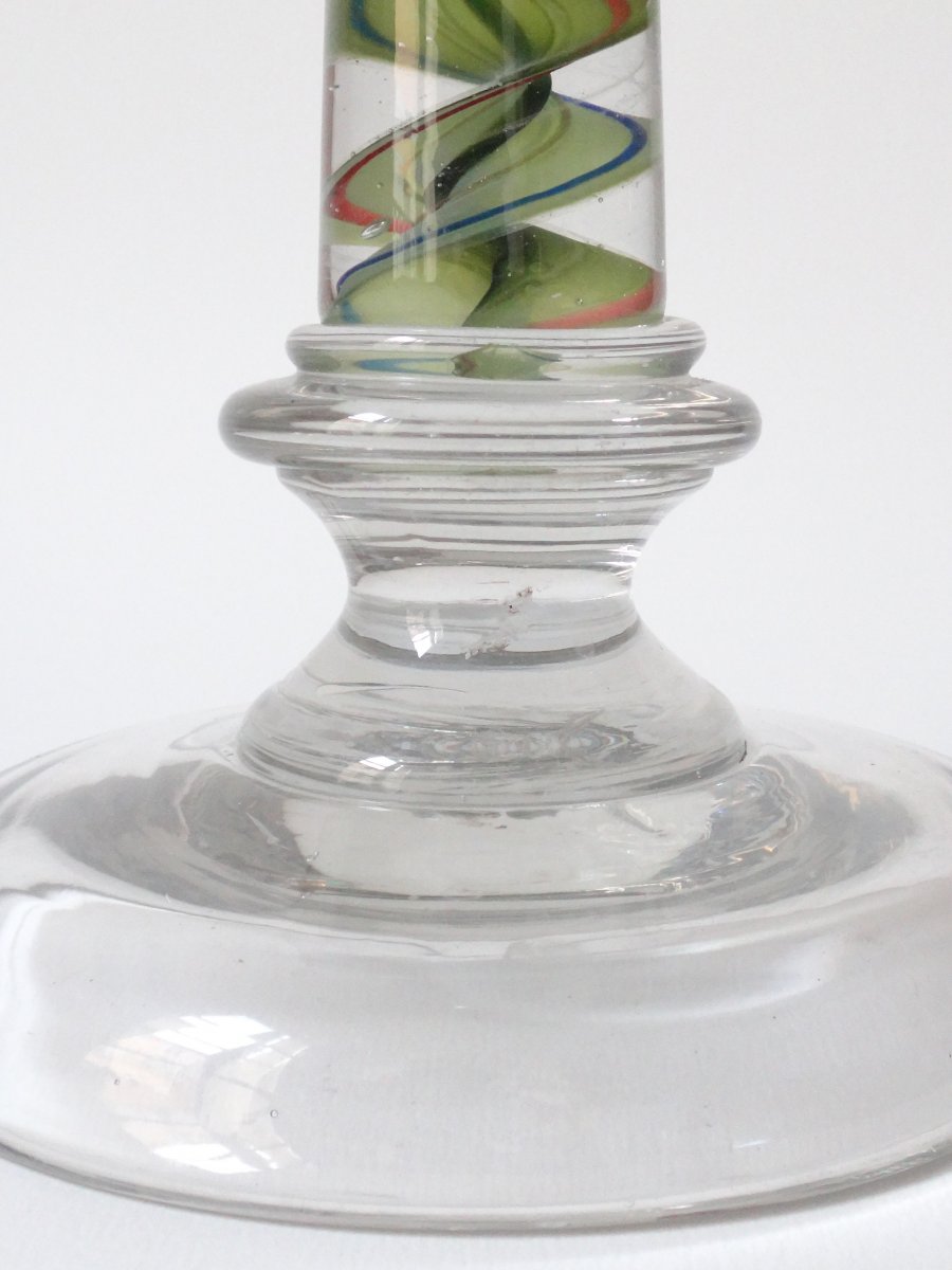 Cristal de Saintt Louis Bougeoir sulfure en verre soufflé  époque XIXe-photo-1