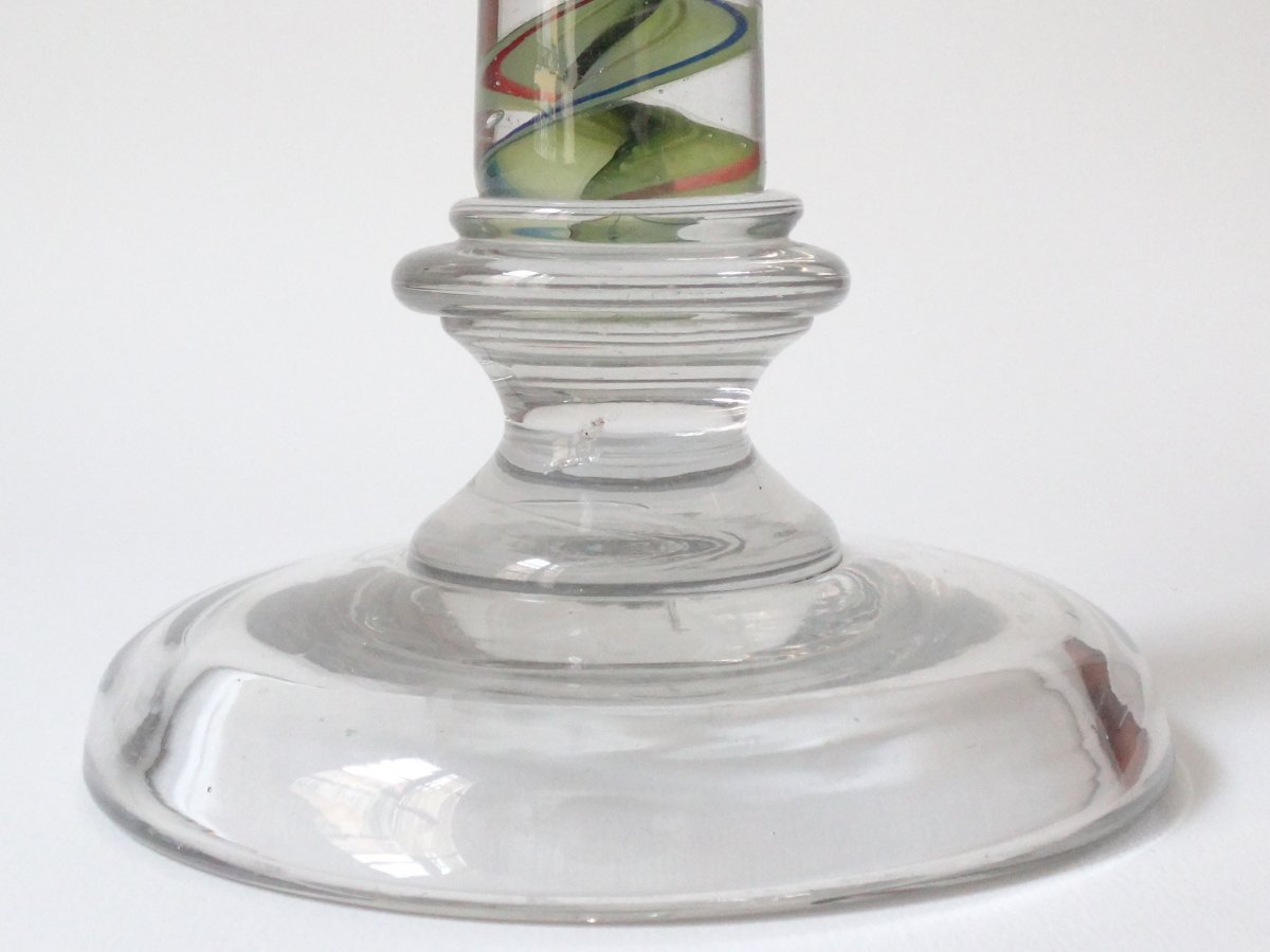 Cristal de Saintt Louis Bougeoir sulfure en verre soufflé  époque XIXe-photo-7