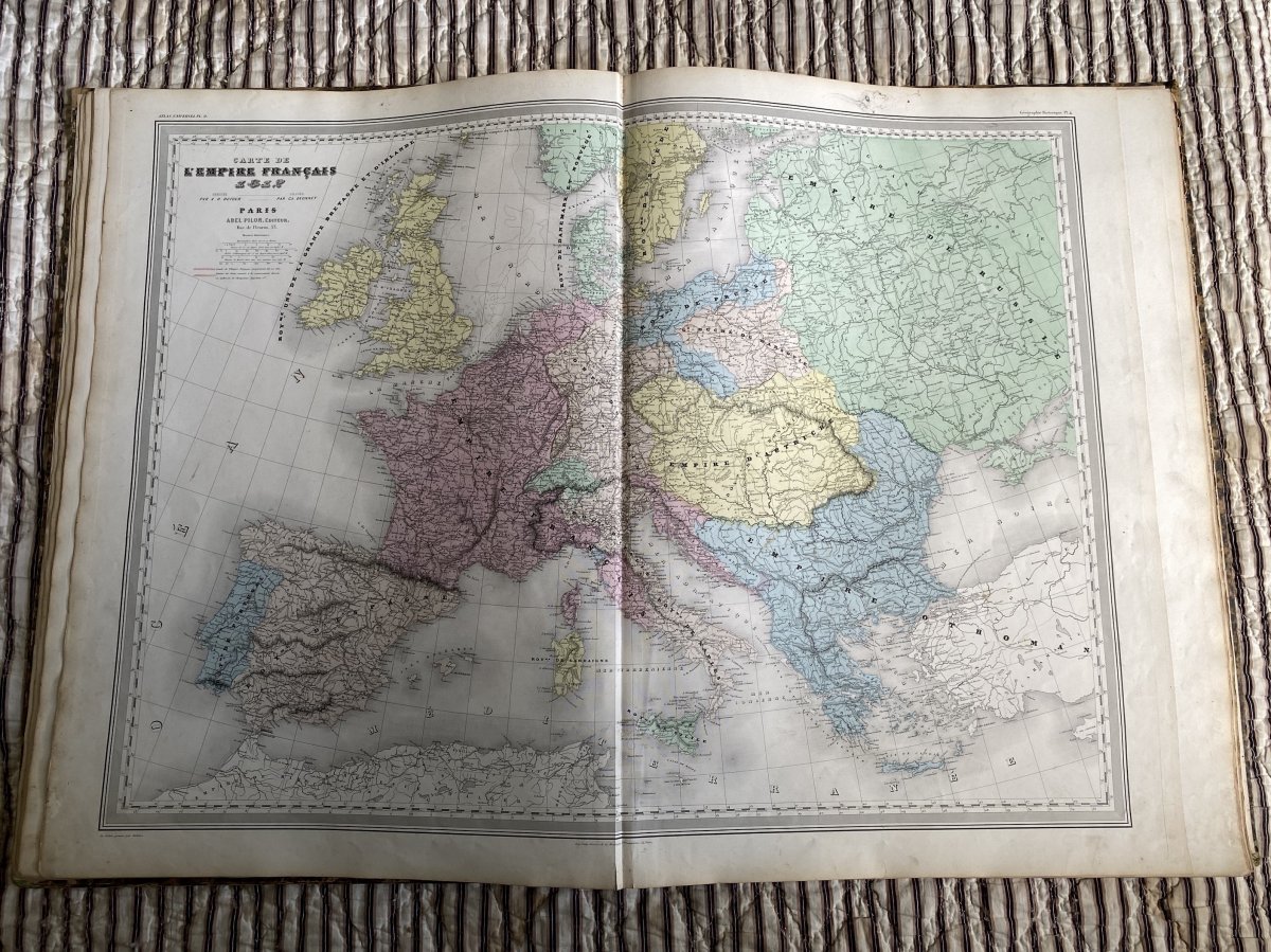 H. Dufour Grand Universal Atlas Of Geography Height 63 Cm Late XIXth-photo-7