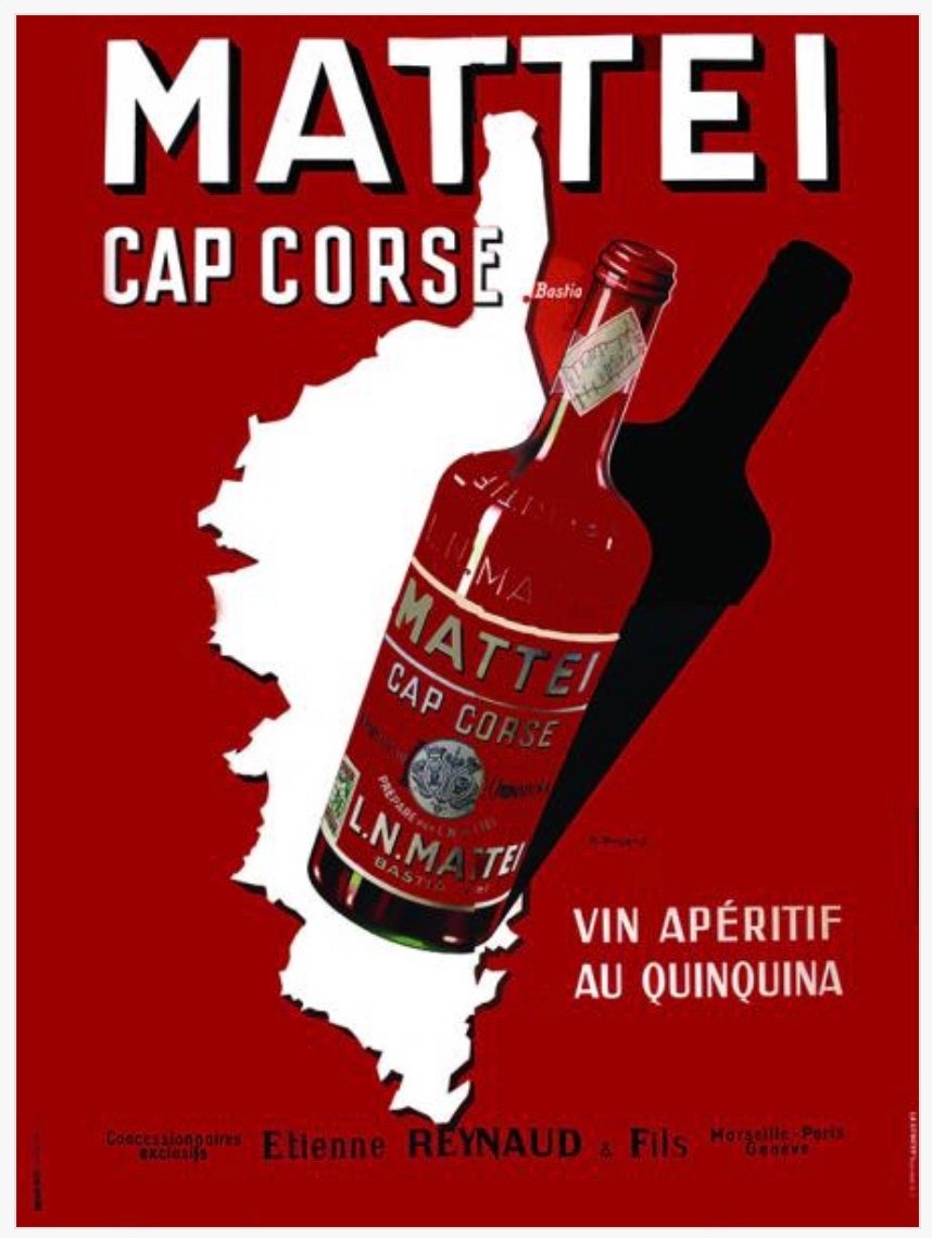 MATTEI CAP CORSE  Grande affiche de publicité Ancienne 320 cm x 234 cm 