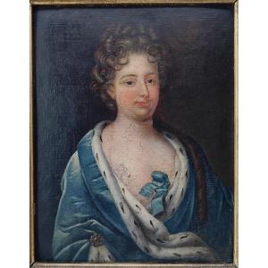 Portrait d'une Femme de la Noblesse Française Huile sur panneau d'époque XVIIIe 