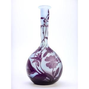 Emile Gallé (1846-1904) Vase soliflore Opalescent époque Art Nouveau 1900