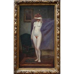 Oil On Canvas, Female Nude, French School, Late 19th Century