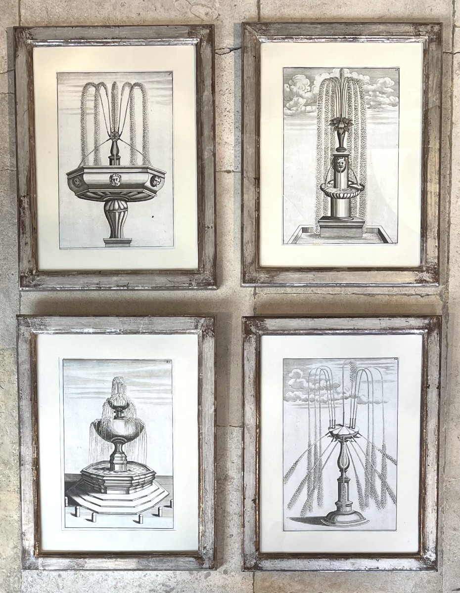 Boekler, XVIIème siècle. Série de 18 gravures de Fontaines et jets d'eau-photo-2
