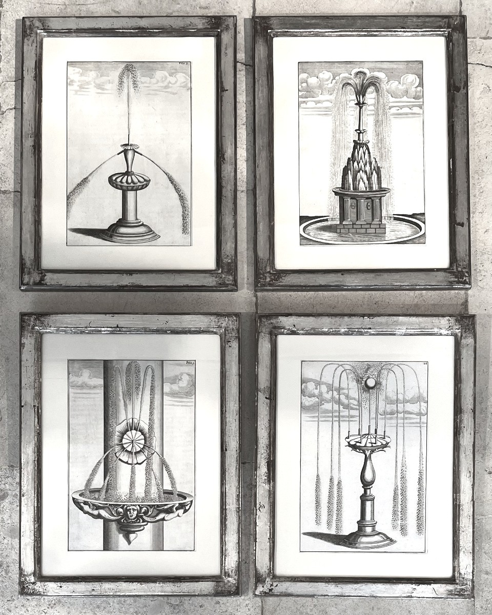 Boekler, XVIIème siècle. Série de 18 gravures de Fontaines et jets d'eau-photo-3