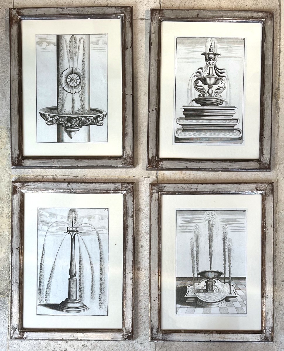 Boekler, XVIIème siècle. Série de 18 gravures de Fontaines et jets d'eau-photo-4