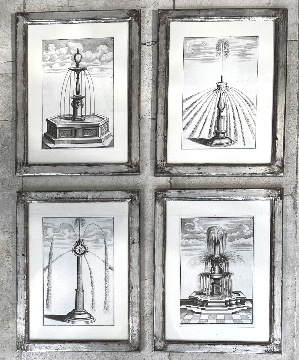 Boekler, XVIIème siècle. Série de 18 gravures de Fontaines et jets d'eau-photo-1