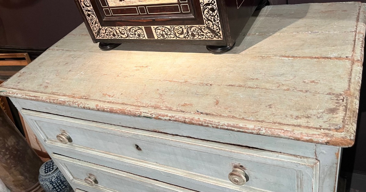 18th Century Painted Wood Chest Of Drawers-photo-2