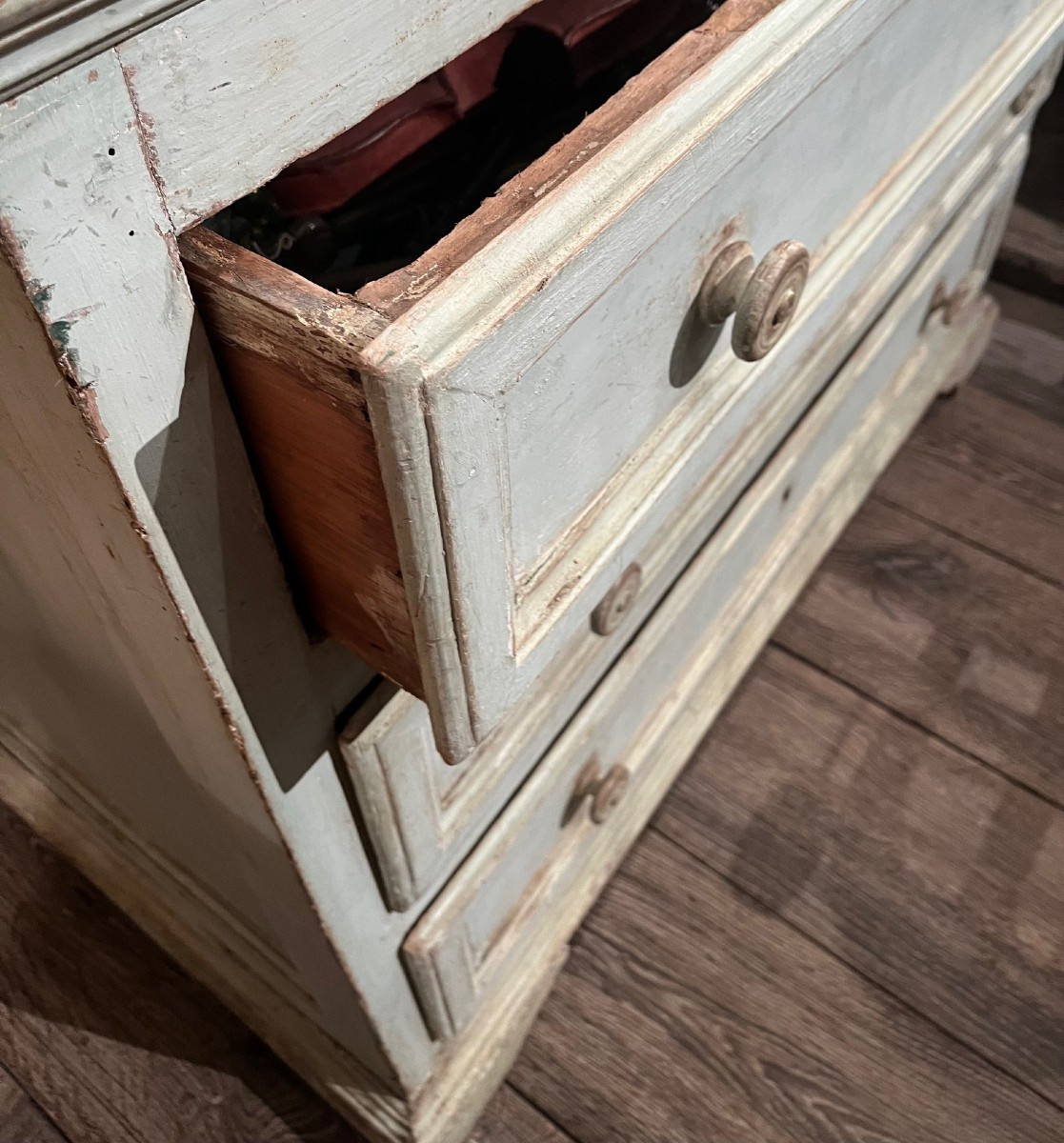 18th Century Painted Wood Chest Of Drawers-photo-4