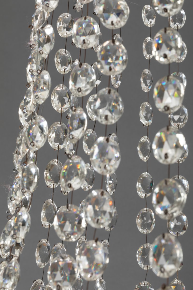 Very Large Italian Chandelier In Gilded Iron And Crystals 18th Century-photo-4