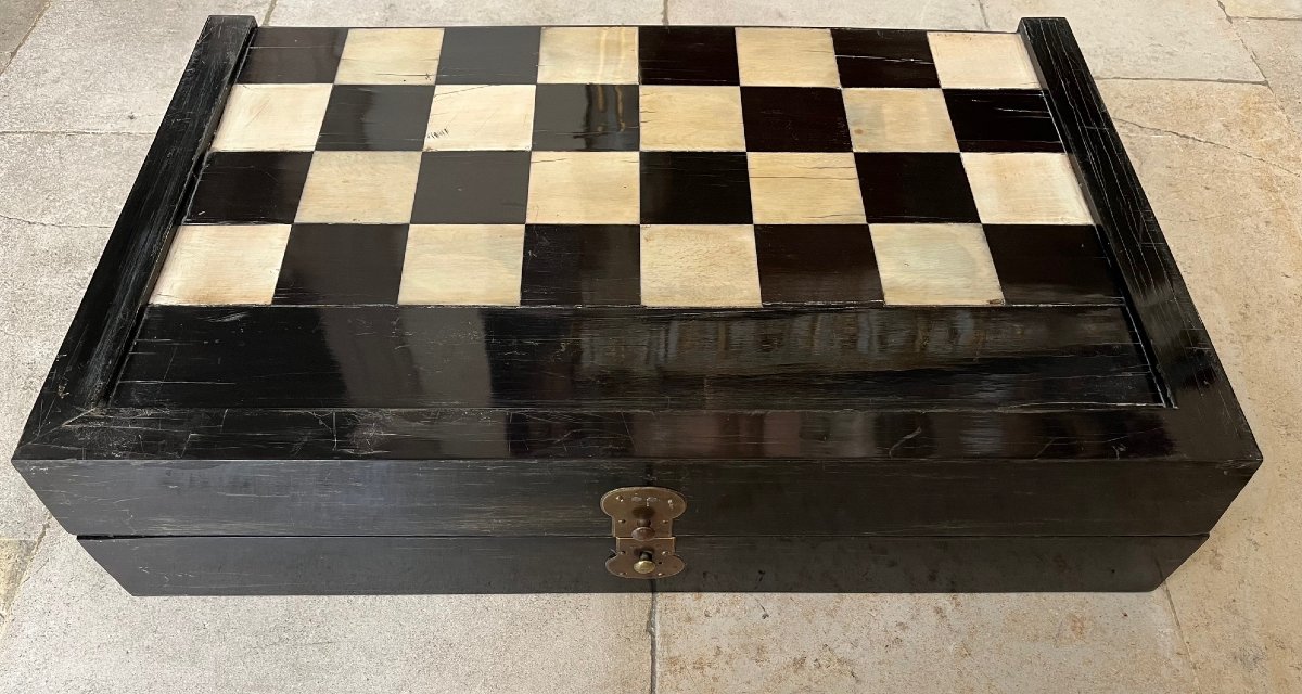 Backgammon Set, Ebony And Ivory, 18th Century-photo-1