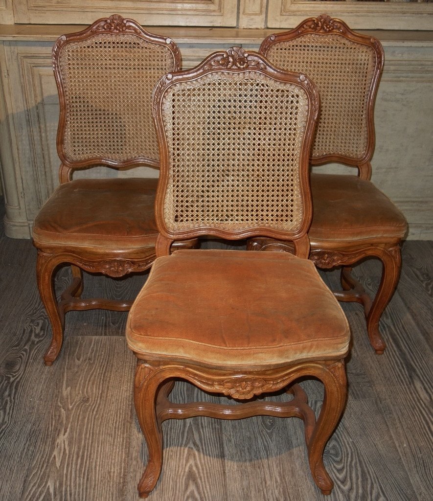 Set Of 6 Dining Chairs French Regence Style-photo-4