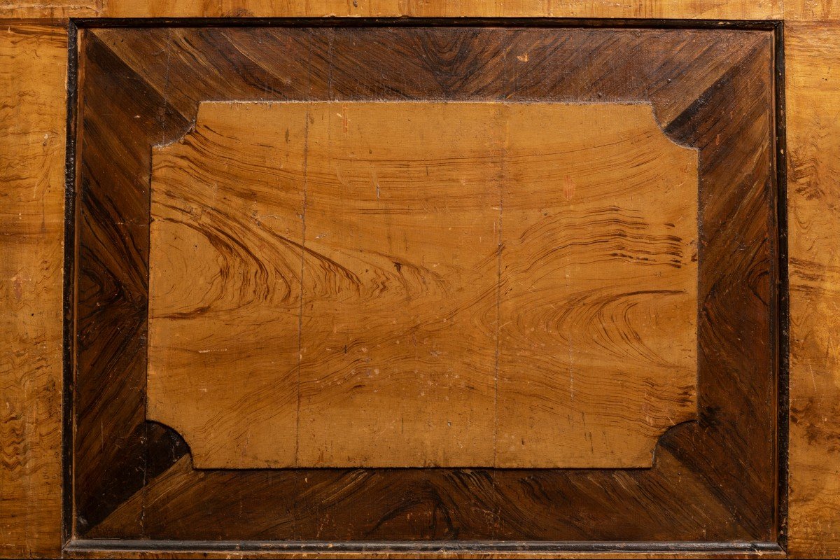 Grand Meuble Crédence à deux corps en bois peint. Italie 17ème -photo-6