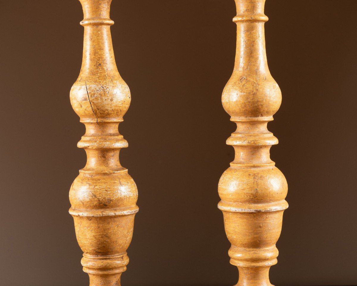 Pair Of Italian  Early Eighteenth Century Candlesticks-photo-1