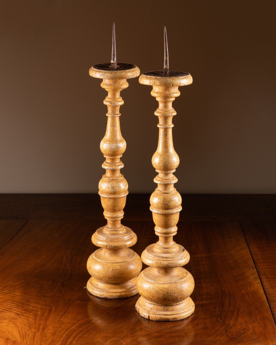 Pair Of Italian  Early Eighteenth Century Candlesticks