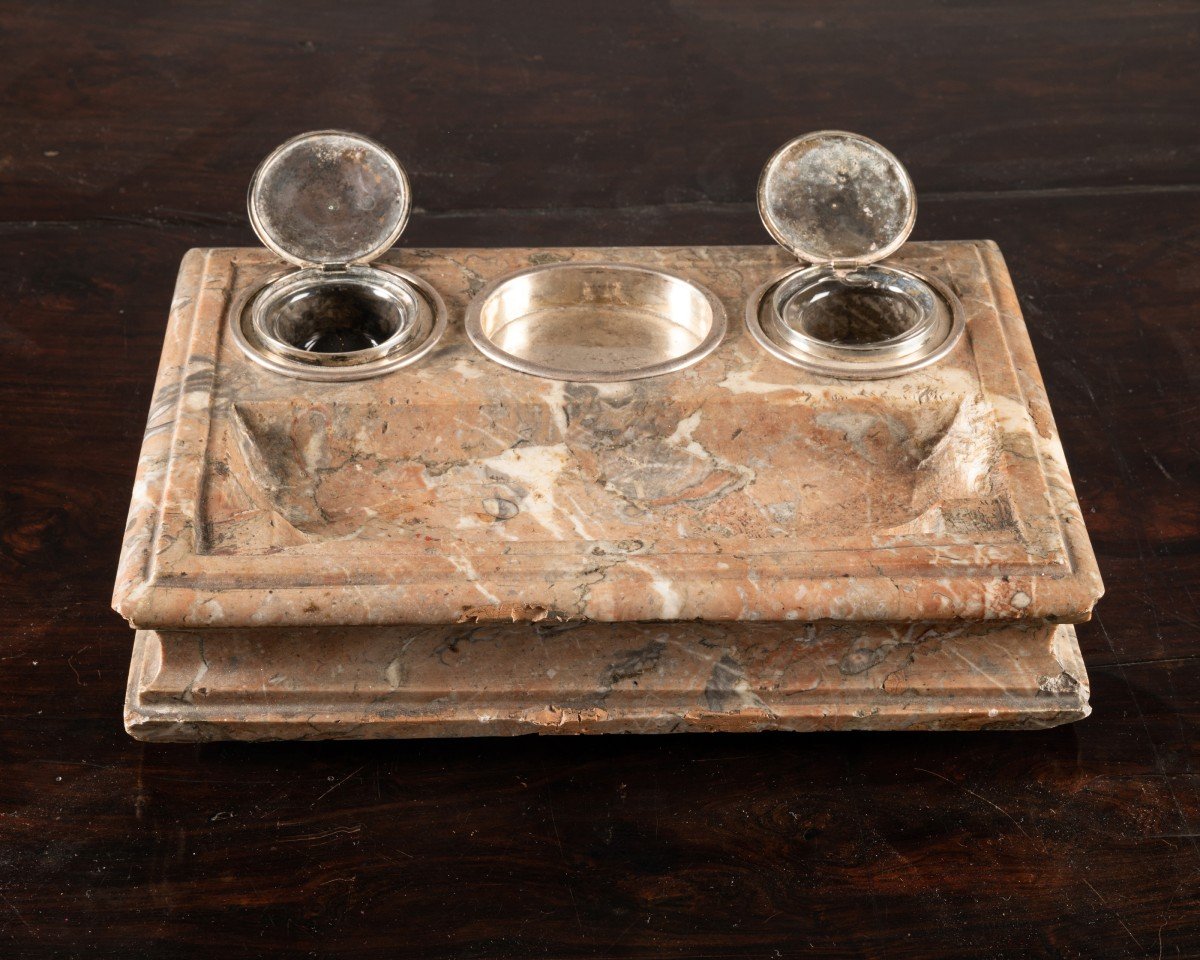 Marble Inkwell Early 18th Century-photo-1