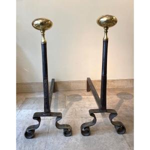 Pair Of Large 18th Century Andirons