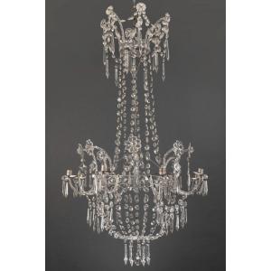 Lustre à Cristaux Italien XIXème Siècle