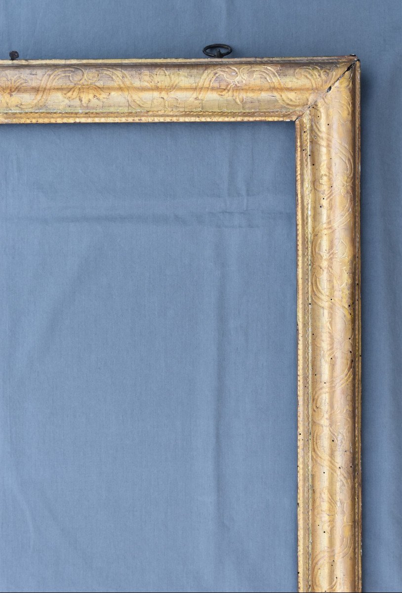 Large Old Frame In Carved / Gilded Wood 17/18th Time-photo-3