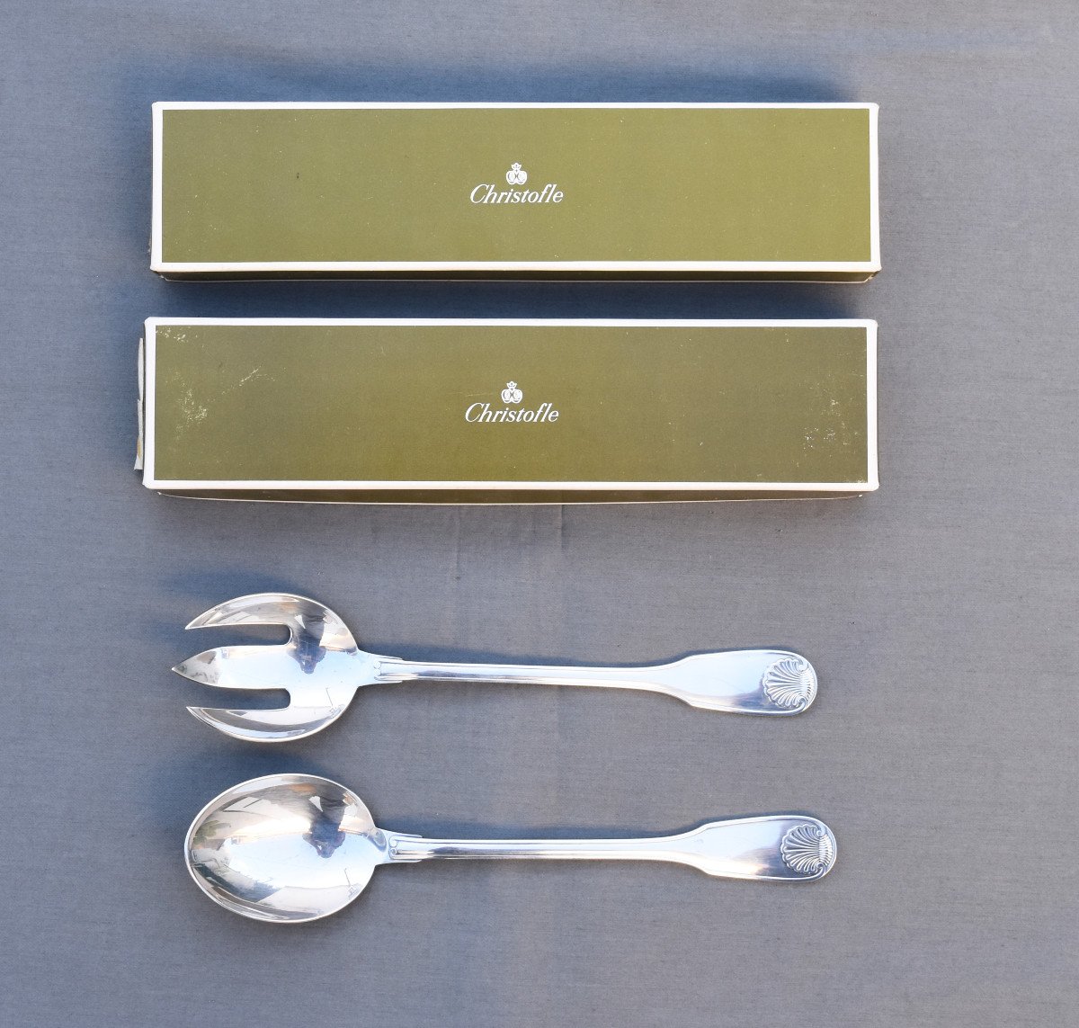 Christofle Service A Salade Modele Vendôme En Metal Argente