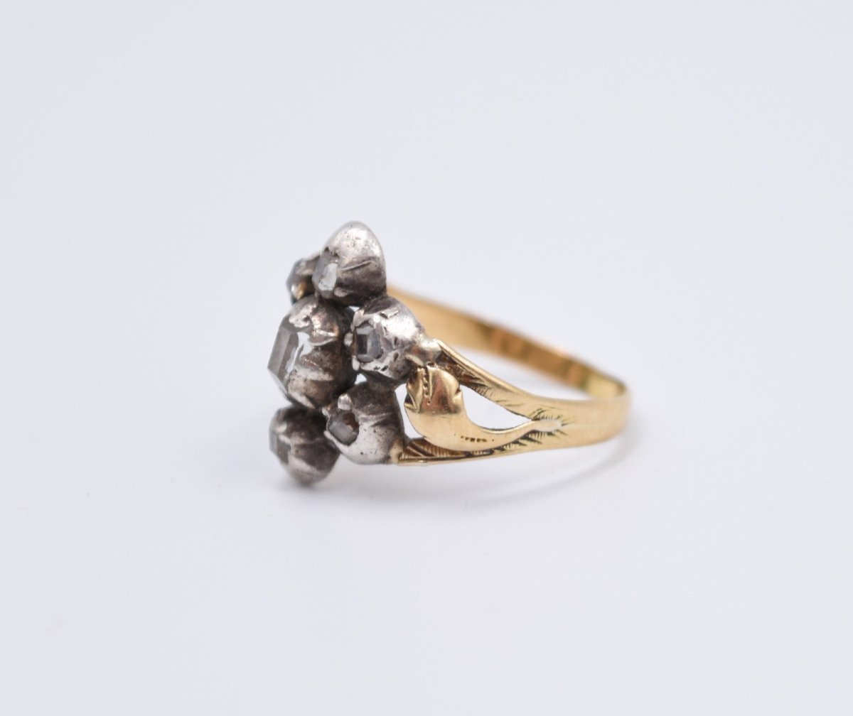 Regional Jewel: Arles Arlesienne Ring Gold Silver And Baguette Cut Diamonds-photo-4