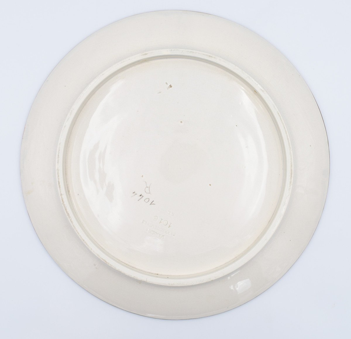 Sarreguemines Majolica Earthenware Dish Decor Portrait Of A Man D= 43 Cm-photo-1